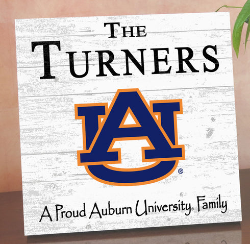 Personalized Auburn University Family Sign – Custom Proud Auburn Family Wood Wall Decor – Official Tigers Gift