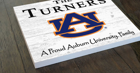 Personalized Auburn University Family Sign – Custom Proud Auburn Family Wood Wall Decor – Official Tigers Gift