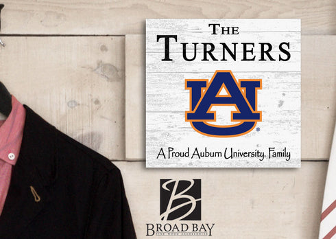 Personalized Auburn University Family Sign – Custom Proud Auburn Family Wood Wall Decor – Official Tigers Gift