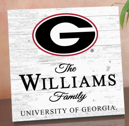 Personalized Georgia Bulldogs Family Name Sign – Custom University of Georgia Wood Wall Decor – Dawgs Gift
