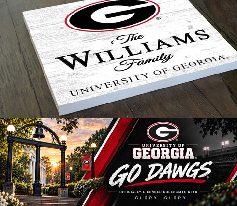 Personalized Georgia Bulldogs Family Name Sign
