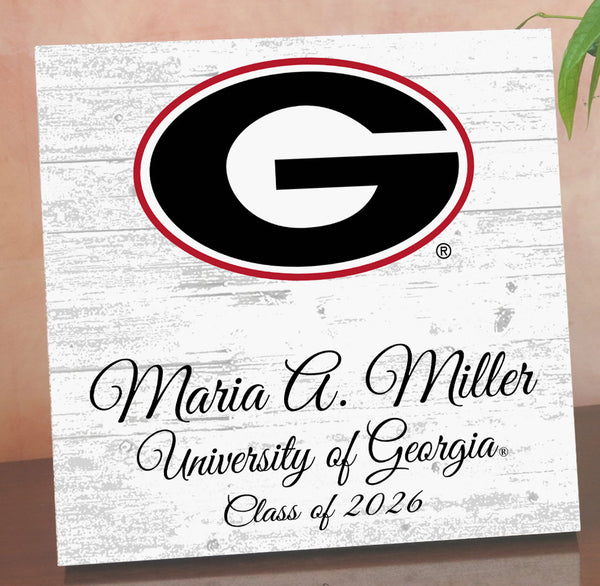 Official University of Georgia Class Year Plaque with Name - Gift for Students, Alumni, Graduation