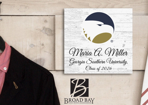 Georgia Southern University Class Year Plaque With Name - Personalized for Student, Alumni or Graduation Gift