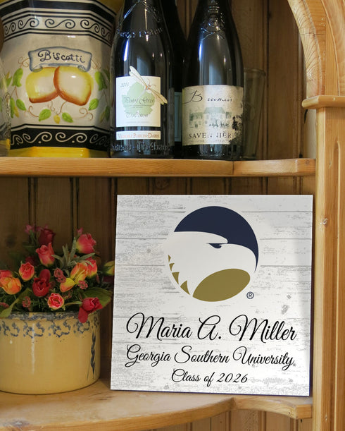 Georgia Southern University Class Year Plaque With Name - Personalized for Student, Alumni or Graduation Gift
