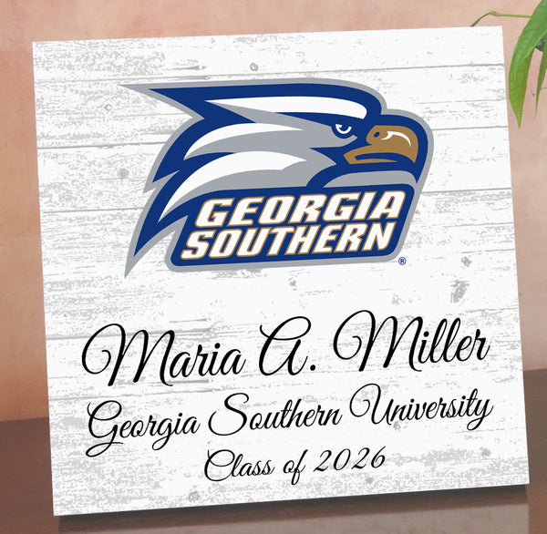 Georgia Southern University Class Year Plaque With Name - Personalized for Student, Alumni or Graduation Gift