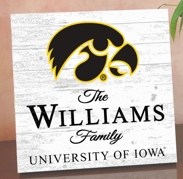 Personalized Iowa Hawkeyes Family Name Sign – Custom University of Iowa Wood Wall Decor – Hawkeyes Gift