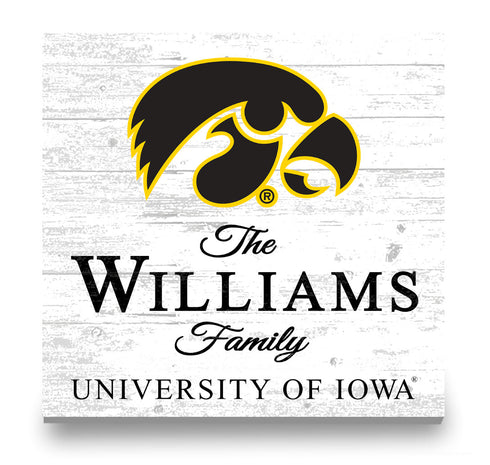 Personalized Iowa Hawkeyes Family Name Sign – Custom University of Iowa Wood Wall Decor – Hawkeyes Gift
