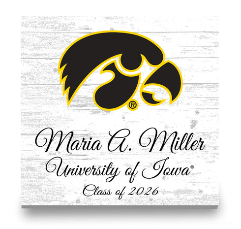 Personalized University of Iowa Graduation Sign – Custom Name & Class Year Gift for Hawkeyes Students, Alumni & Graduates