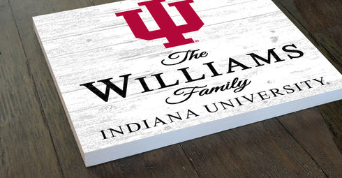 Personalized Indiana Hoosiers Family Name Sign – Custom Indiana University Wood Wall Decor – Hoosiers Gift