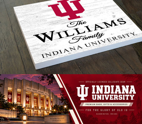 Personalized Indiana University Family Name Sign