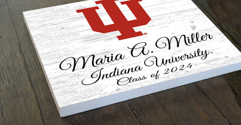 Indiana University Class Year Plaque With Name – Personalized for Student, Alumni or Graduation Gift