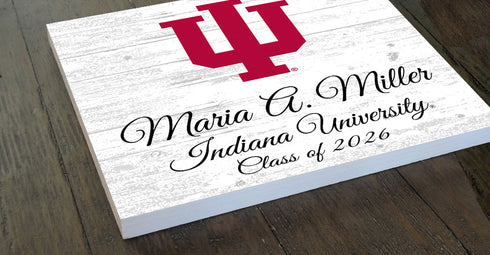 Personalized Indiana University Graduation Sign – Custom Name & Class Year Gift for Hoosiers Students, Alumni & Graduates