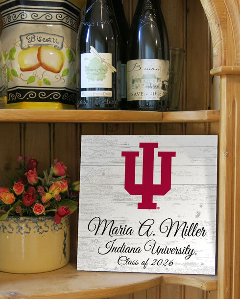 Personalized Indiana University Graduation Sign – Custom Name & Class Year Gift for Hoosiers Students, Alumni & Graduates