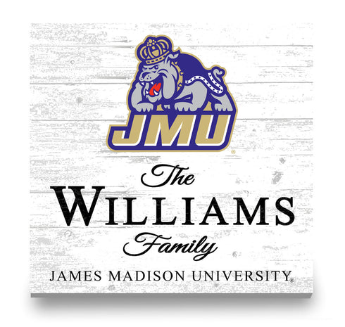 Personalized JMU Family Name Sign – Custom James Madison University Wood Wall Decor – Dukes Gift