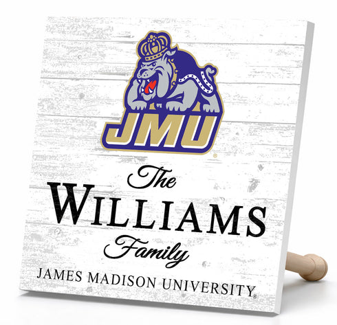 Personalized JMU Family Name Sign – Custom James Madison University Wood Wall Decor – Dukes Gift
