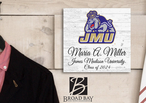 Official JMU Class Year Gift Plaque with Name - For James Madison University Students, Alumni, Graduation
