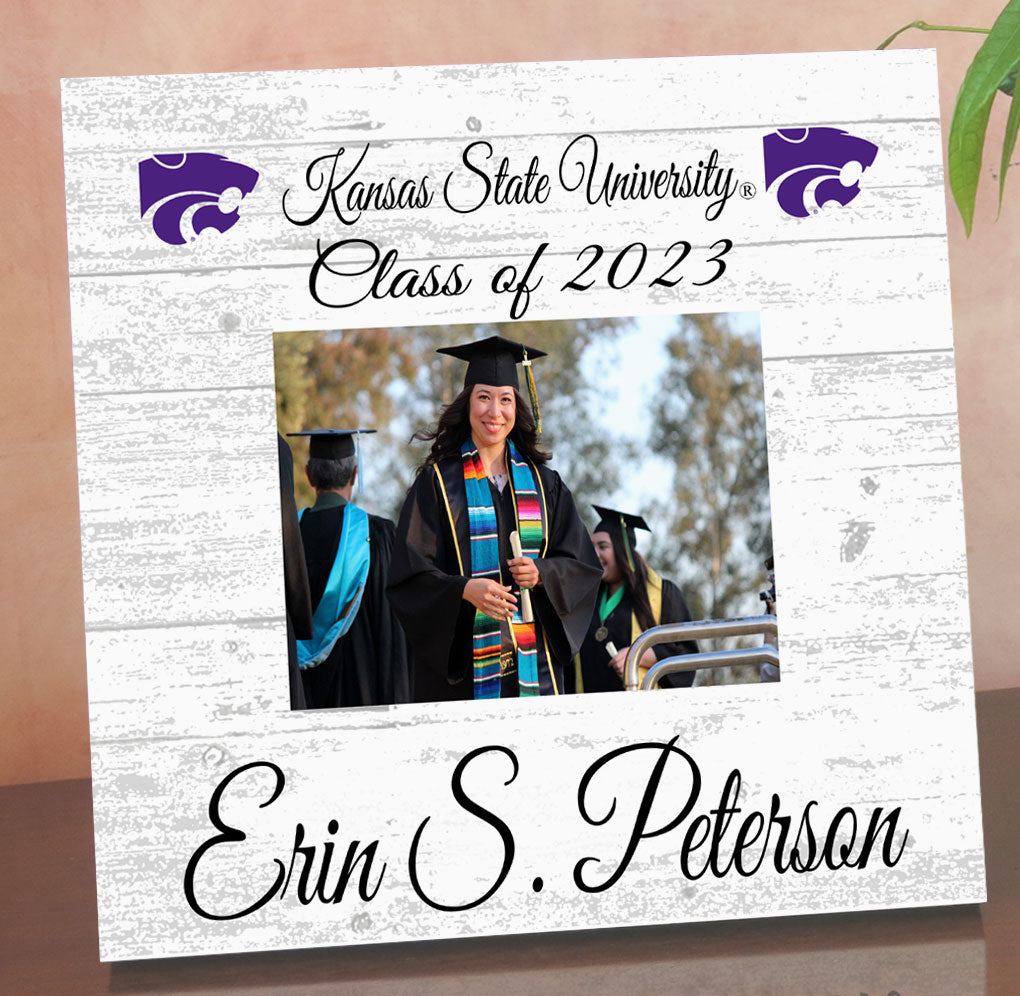 Kansas State Frame with Printed Photo KState Graduation Class Frame A