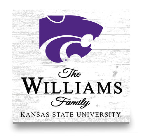 Personalized Kansas State Wildcats Family Name Sign – Custom K-State Wood Wall Decor – Wildcats Gift