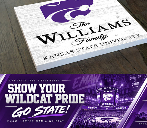 Personalized Kansas State Family Name Sign