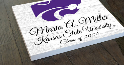 Official Kansas State Class Year Gift Plaque with Name - For K-State Students, Alumni