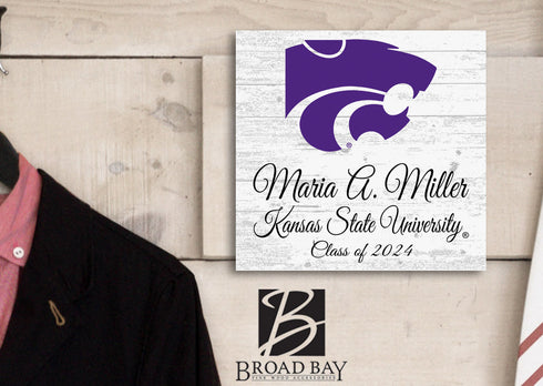 Official Kansas State Class Year Gift Plaque with Name - For K-State Students, Alumni