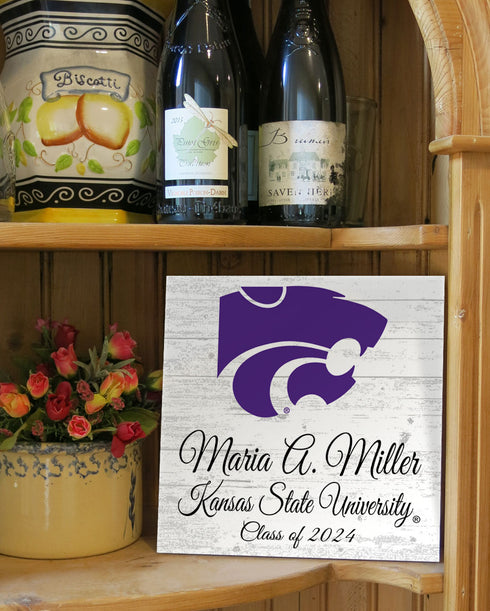 Official Kansas State Class Year Gift Plaque with Name - For K-State Students, Alumni