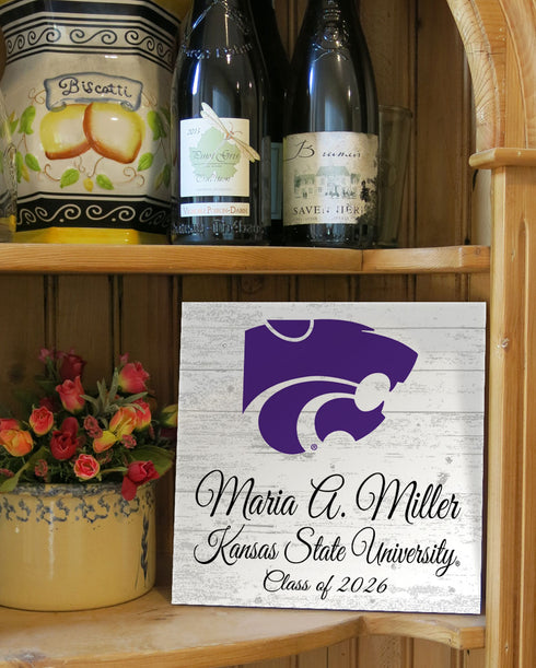 Official Kansas State Class Year Gift Plaque with Name - For K-State Students, Alumni