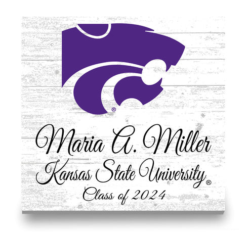 Official Kansas State Class Year Gift Plaque with Name - For K-State Students, Alumni