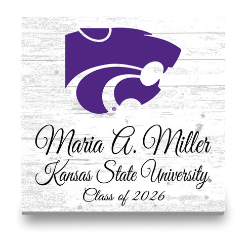 Official Kansas State Class Year Gift Plaque with Name - For K-State Students, Alumni