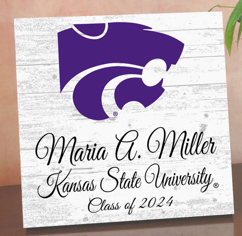 Official Kansas State Class Year Gift Plaque with Name - For K-State Students, Alumni