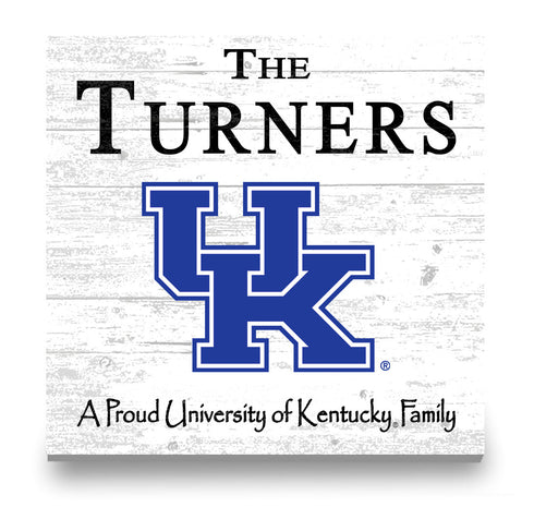 University of Kentucky Wildcats Proud Family Sign – Personalized Family Name Square Wood Plaque – Officially Licensed Kentucky Decor