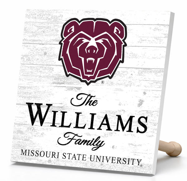 Personalized Missouri State Bears Family Name Sign – Custom Missouri State University Wood Wall Decor – Bears Gift