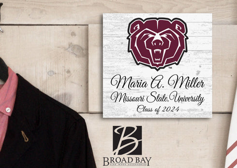 Missouri State University Class Year Plaque with Name - Gift for New Students, Alumni or Graduation