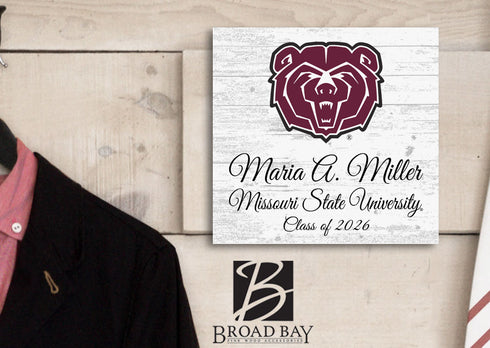 Missouri State University Class Year Plaque with Name - Gift for New Students, Alumni or Graduation