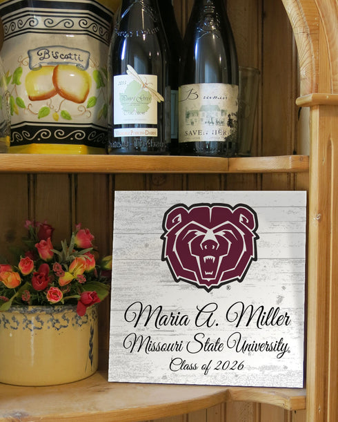 Missouri State University Class Year Plaque with Name - Gift for New Students, Alumni or Graduation