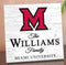 Personalized Miami University Family Name Sign – Custom Miami OH Wood Wall Decor – RedHawks Gift