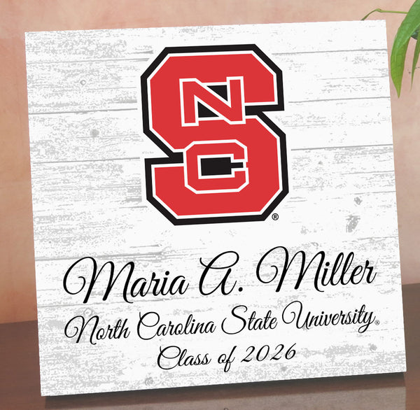 North Carolina State University Class Year Plaque With Name - Personalized for Student, Alumni or Graduation Gift