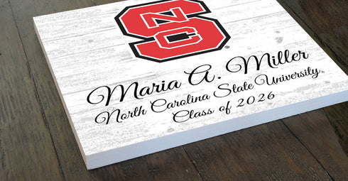 North Carolina State University Class Year Plaque With Name - Personalized for Student, Alumni or Graduation Gift