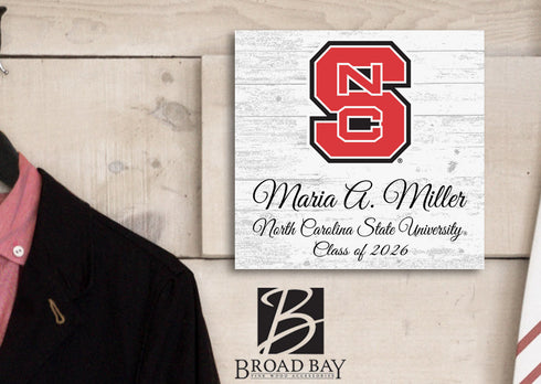 Official NC State Class Year Plaque with Name - For Students or Alumni