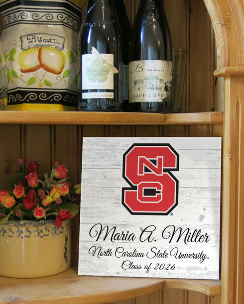 Official NC State Class Year Plaque with Name - For Students or Alumni
