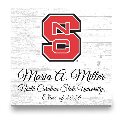 North Carolina State University Class Year Plaque With Name - Personalized for Student, Alumni or Graduation Gift