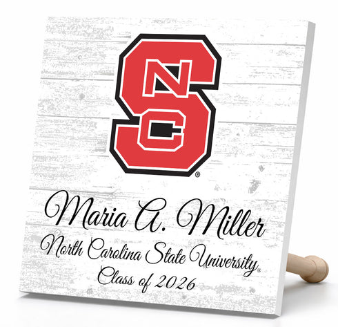 North Carolina State University Class Year Plaque With Name - Personalized for Student, Alumni or Graduation Gift