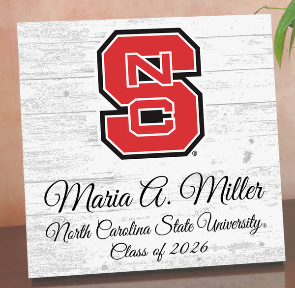 Official NC State Class Year Plaque with Name - For Students or Alumni