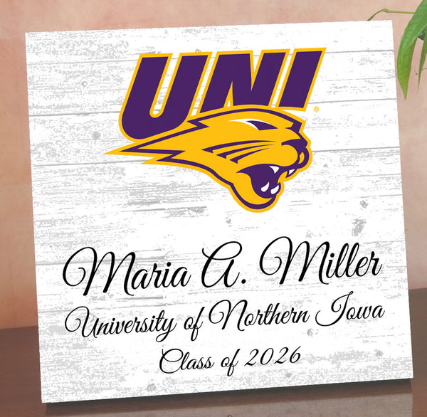 University of Northern Iowa Class Year Plaque With Name - Personalized for Student, Alumni or Graduation Gift