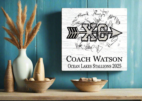 Coach Gift Plaque Signable Solid Wood SELECT YOUR SPORT