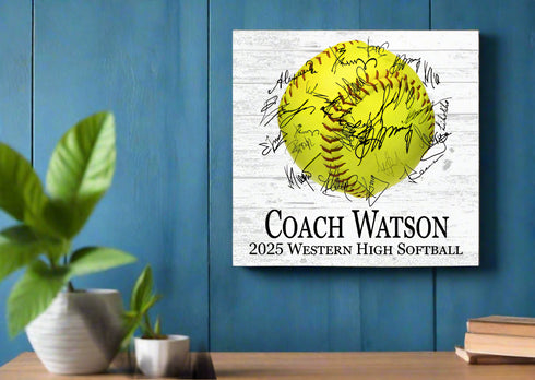 Coach Gift Plaque Signable Solid Wood SELECT YOUR SPORT