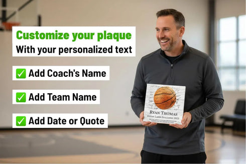 Coach Gift Plaque - Signable - Solid Wood SELECT YOUR SPORT