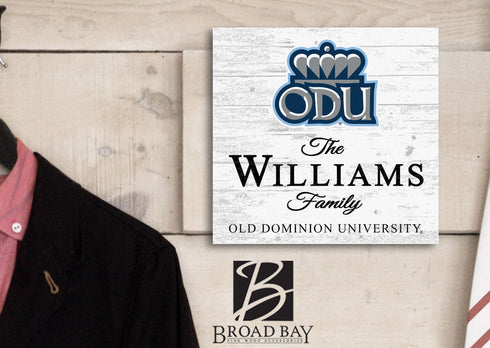 Personalized Old Dominion Family Name Sign – Custom ODU Wood Wall Decor – Monarchs Gift