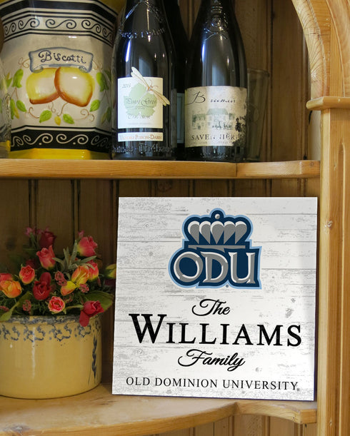 Personalized Old Dominion Family Name Sign – Custom ODU Wood Wall Decor – Monarchs Gift