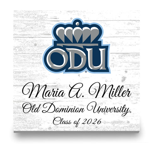 Old Dominion University Class Year Plaque With Name - Personalized for Student, Alumni or Graduation Gift